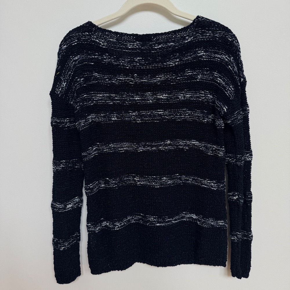 Talbots Petites Navy Marled Knit Sweater Lightweight Boatneck Pullover P Small - Picture 3 of 9